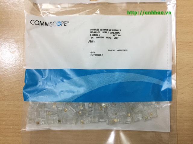 Đầu bấm điện thoại RJ11 Commscope